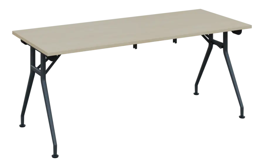SLV 180 lak skládací jednací stůl 1800x700x750 mm, deska 25 mm, podnož černý lak, deska bříza světlá
